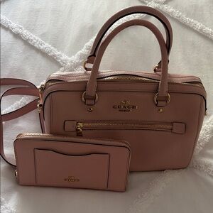 Coach Blush Pink Satchel and Wallet Set